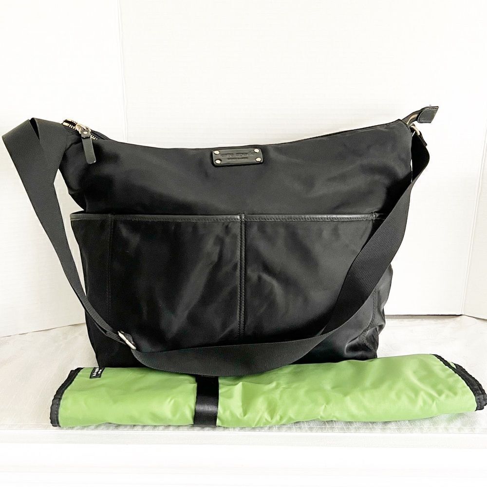 Kate Spade Stevie Black Spacious Nylon Diaper Baby Travel Bag Carryall